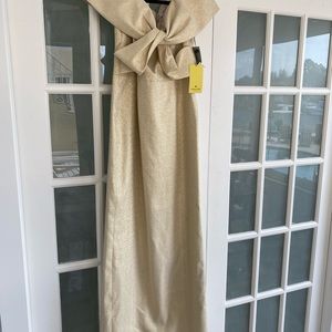 Teri Jon Women's Metallic Off-the-shoulder Evening Gown Size 14- New With Tags